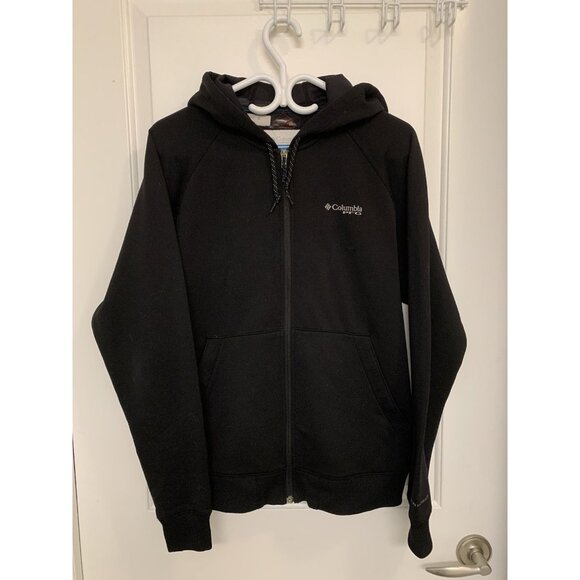 Columbia Performance Fishing Gear Hoodie Men’s Medium Black Hoodie Omni Heat - Picture 1 of 9